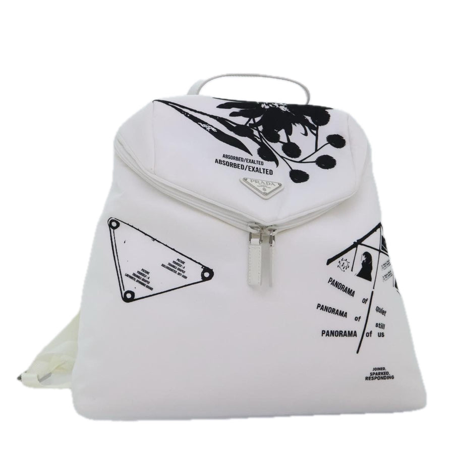 Prada Panorama Backpack White Print