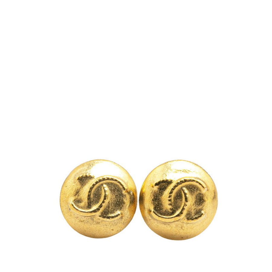 Chanel Gold CC Logo Stud Earrings