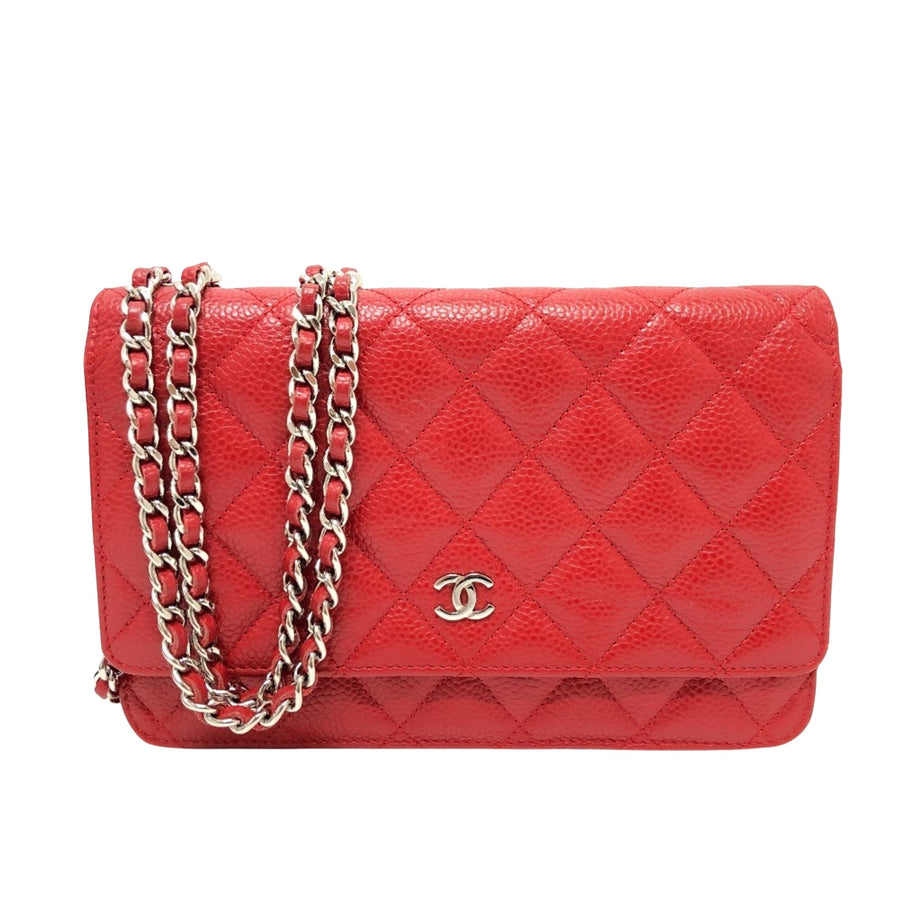 Chanel Classic Wallet on Chain Red Caviar Leather