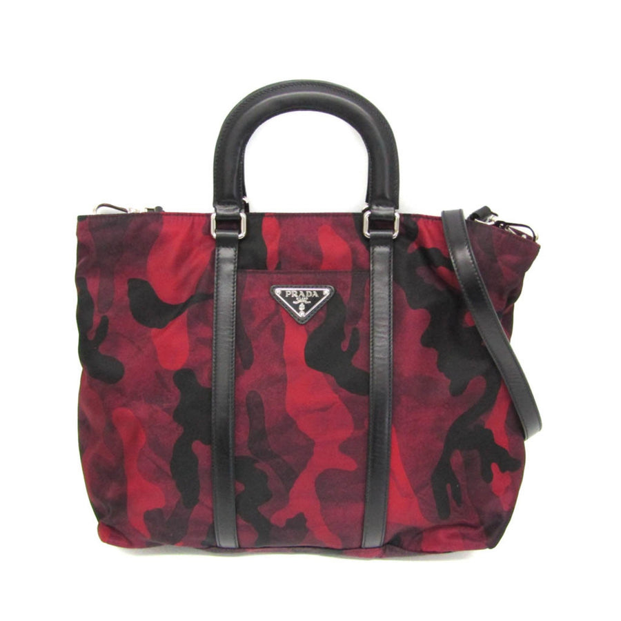 Prada Camouflage Tessuto Shoulder Bag Red Camouflage