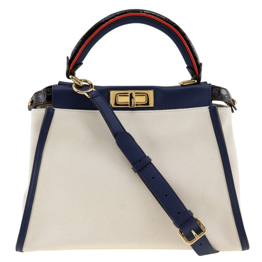 Fendi Kan I Small Handbag NaturalBlue