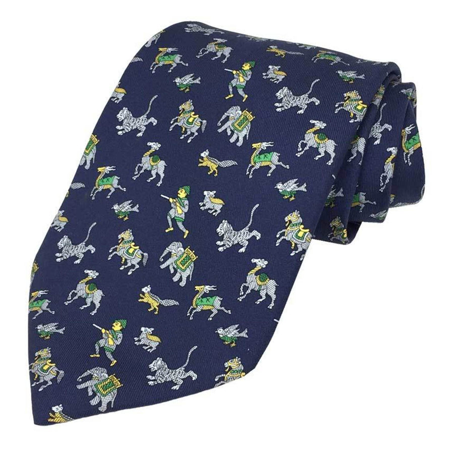 Hermes ilk Tie Animal Print