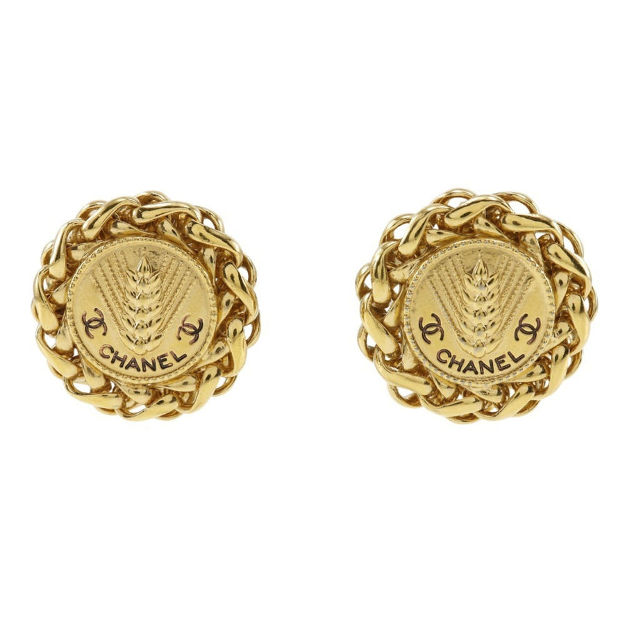 Chanel Wheat Earrings Gold Chain Style