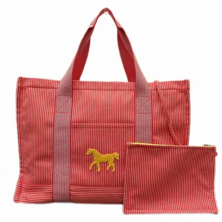 Hermes triped Tote with Hore Detail