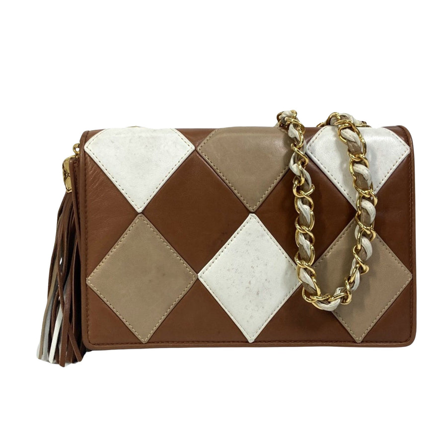 Chanel Multicolor Leather Quilted Bag Chain Strap