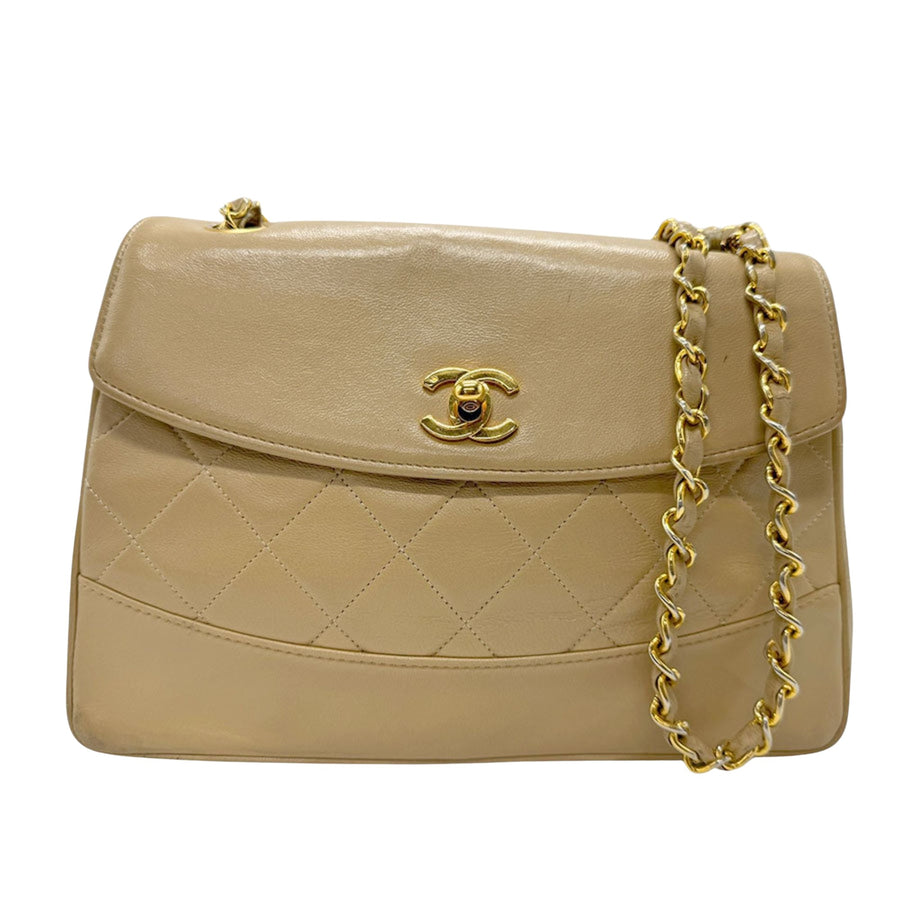 Chanel Classic Flap Bag Beige Lambskin