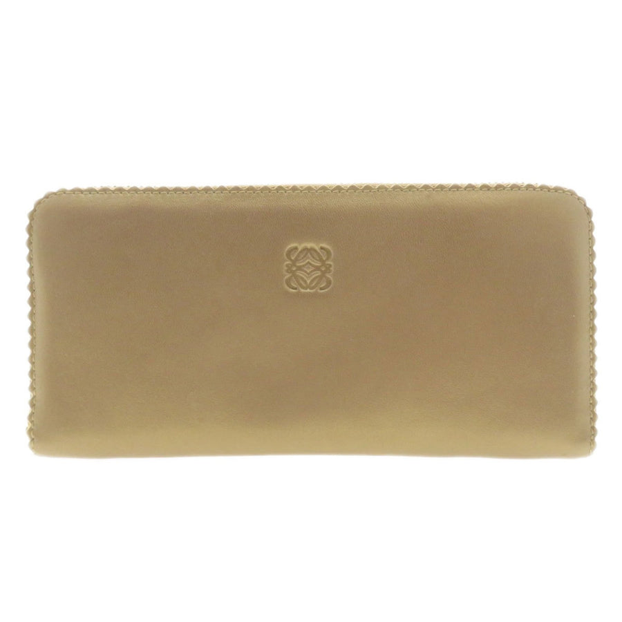 Loewe Puzzle Long Wallet Beige Leather