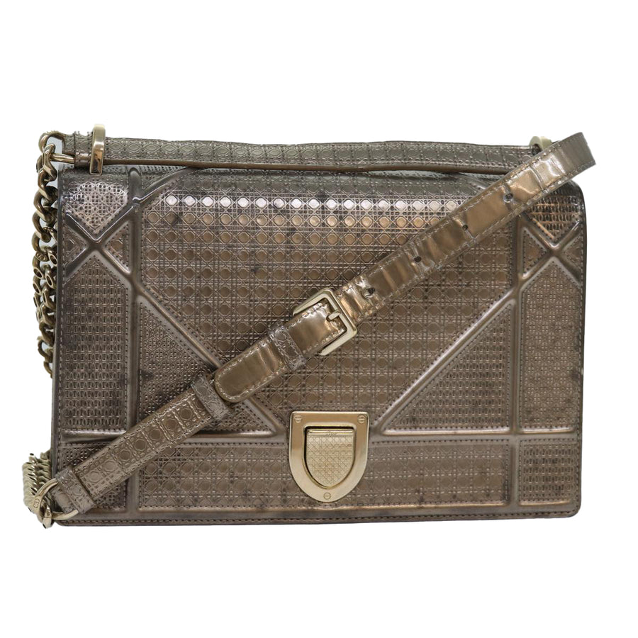 Dior Diorama Shoulder Bag Bronze Lambskin Leather