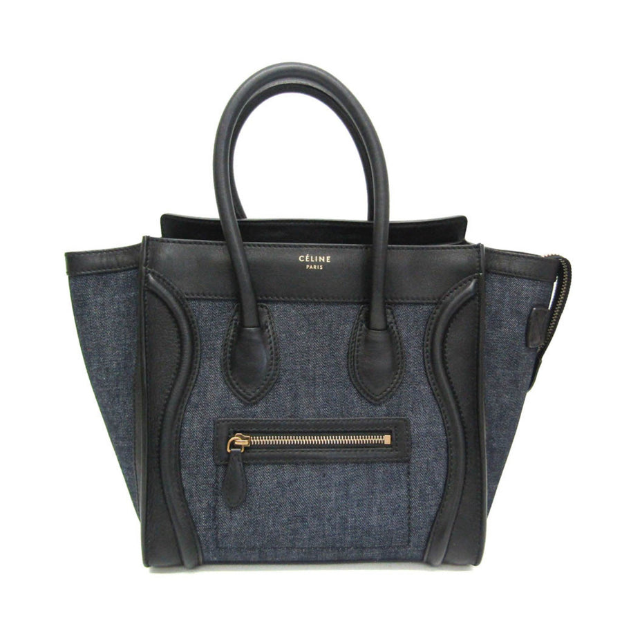 Celine Nano Luggage Tote Denim Leather