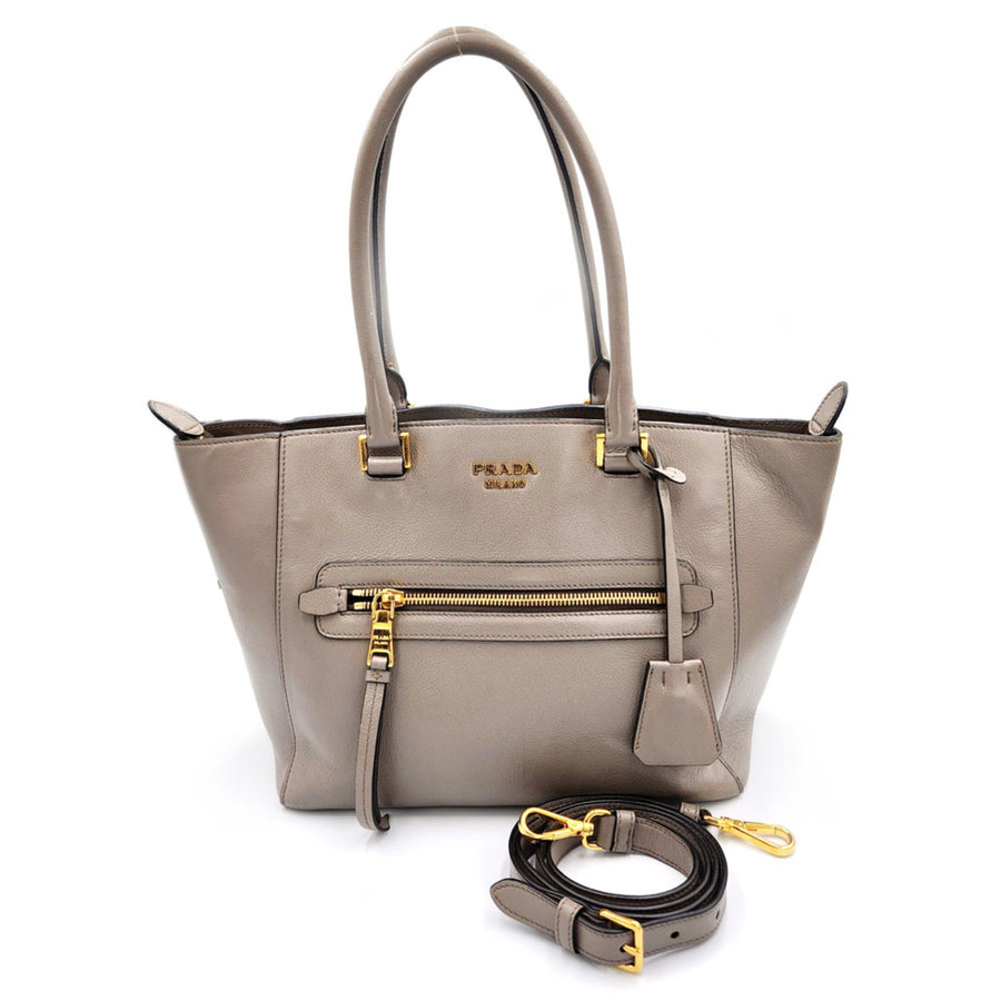Prada Leather Top Handle Shoulder Bag