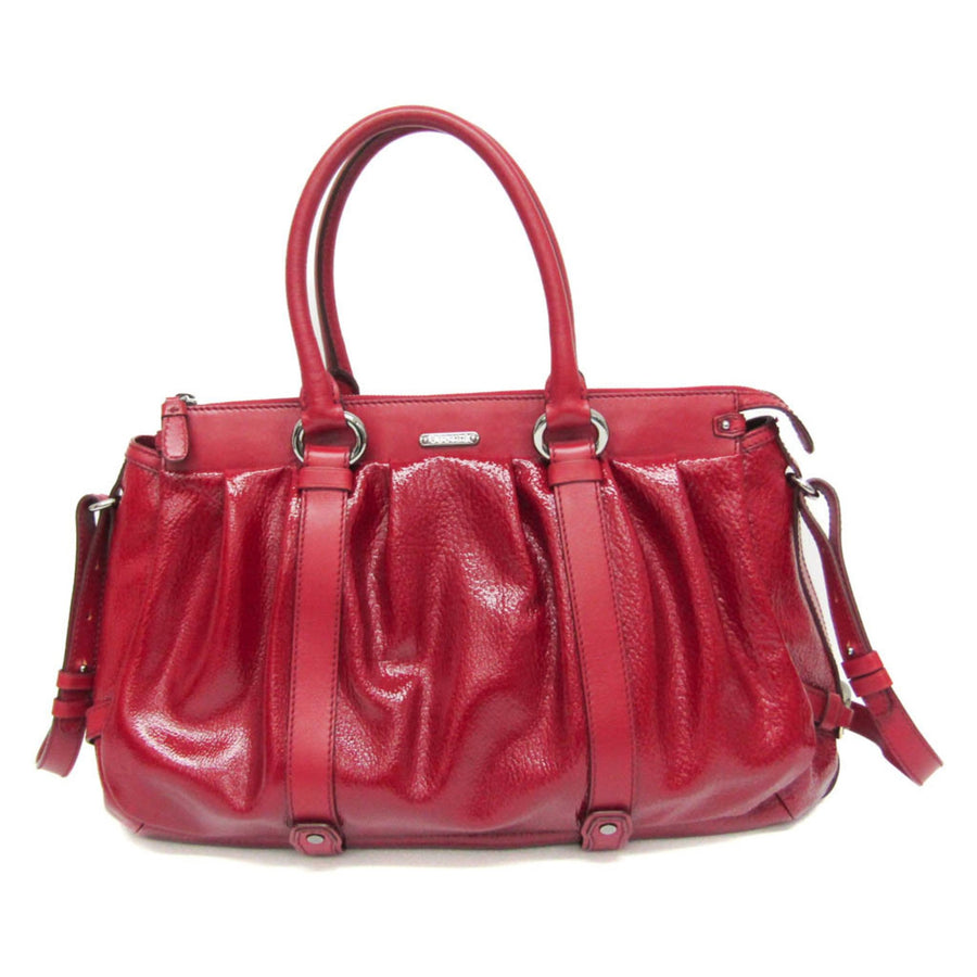 Celine Red Leather Pleated Shoulder Bag
