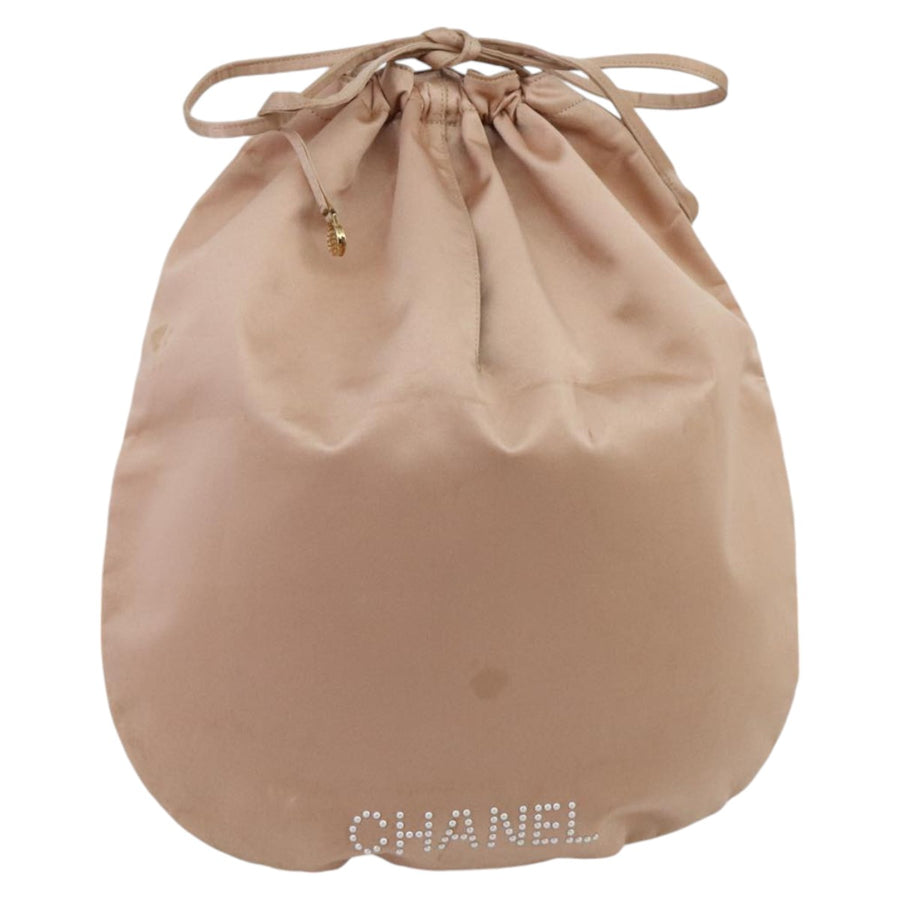 Chanel atin Drawtring Bag Rhinetone Detail