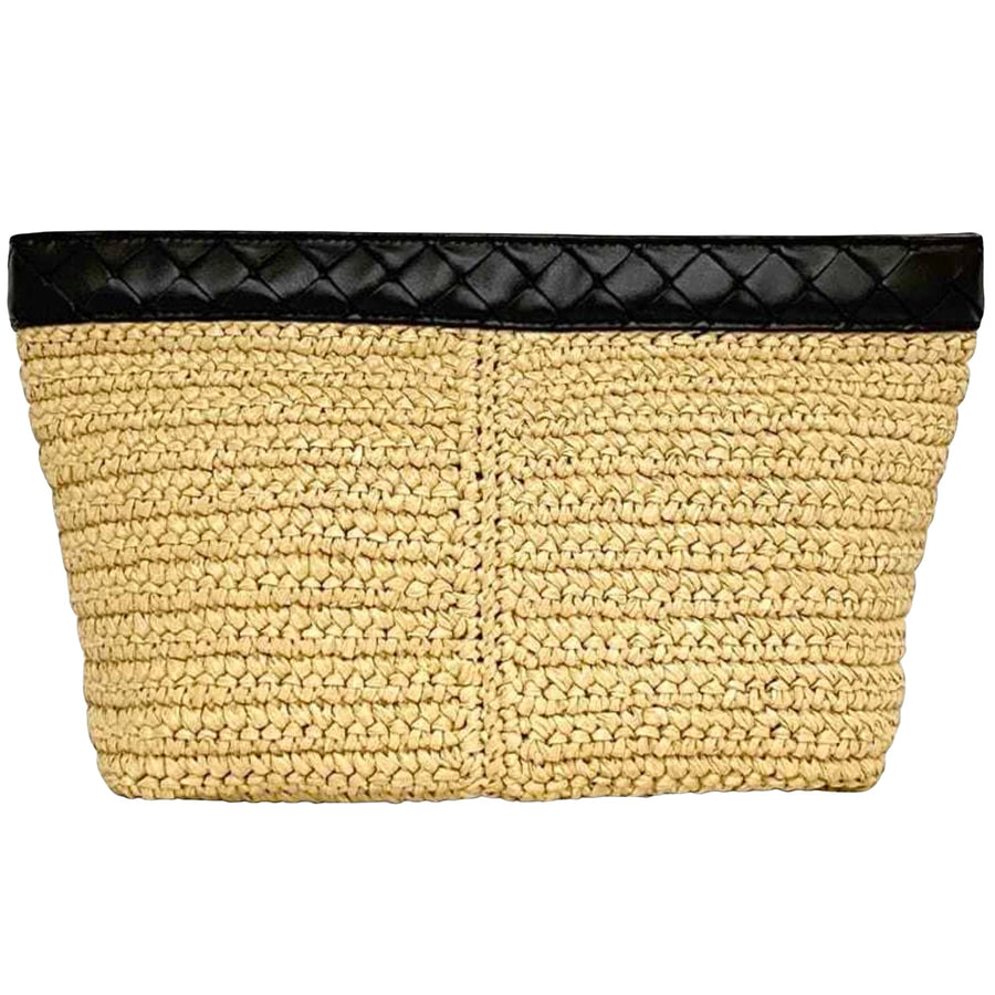 Bottega Veneta Raffia Clutch Intrecciato Style