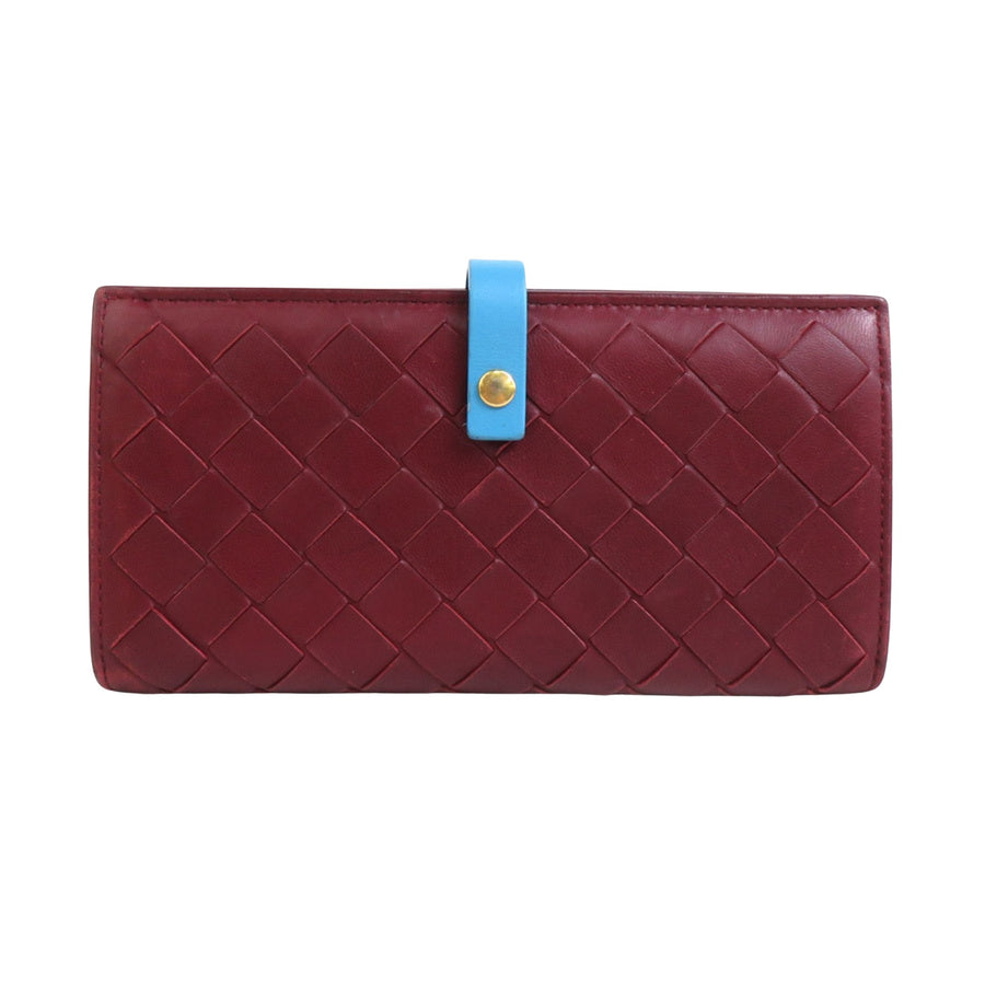Bottega Veneta Intrecciato Leather Wallet Red