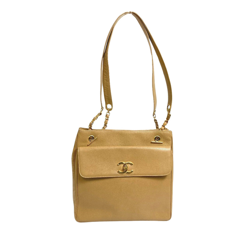 Chanel Classic Flap Bag Beige Leather
