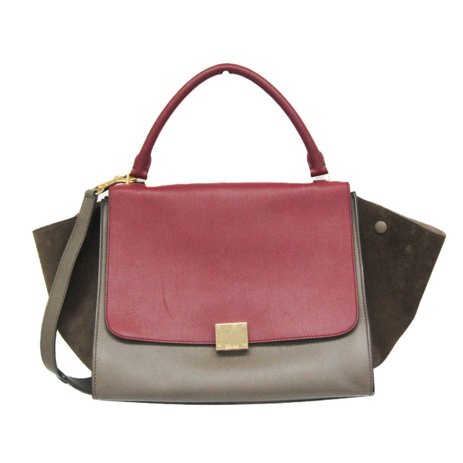 Celine Trapeze Medium Handbag BurgundyTaupe