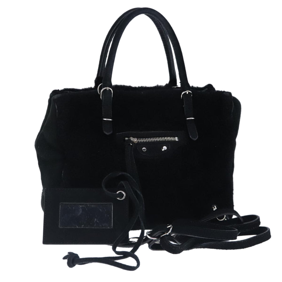 Balenciaga Classic City Suede Shearling Tote