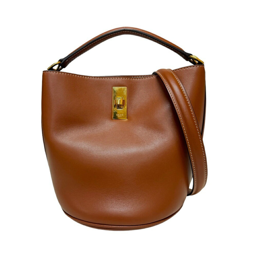 Celine mall Bucket Bag Tan Leather