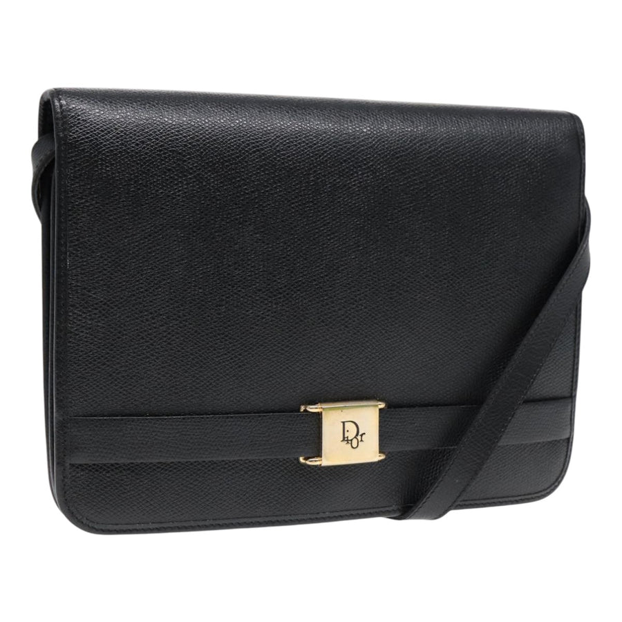 Dior Vintage Dior Shoulder Bag Black Leather