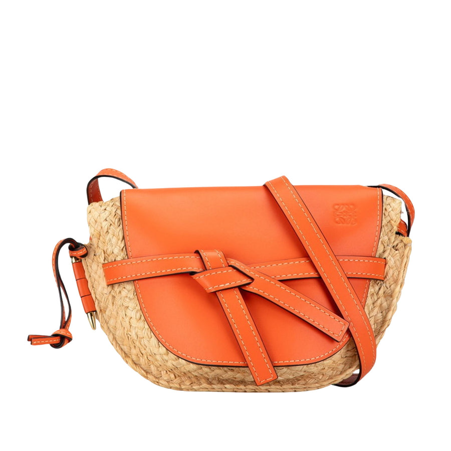 Loewe Gate Small Raffia Crossbody Bag