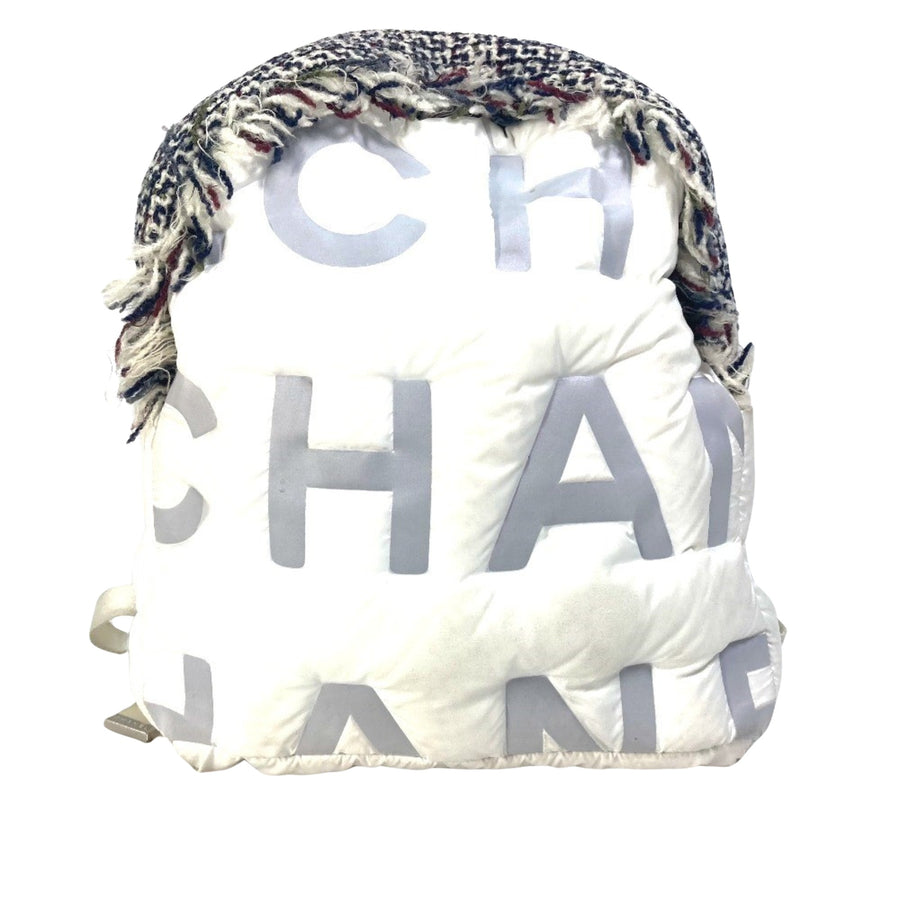 Chanel Quilted Backpack Tweed Trim