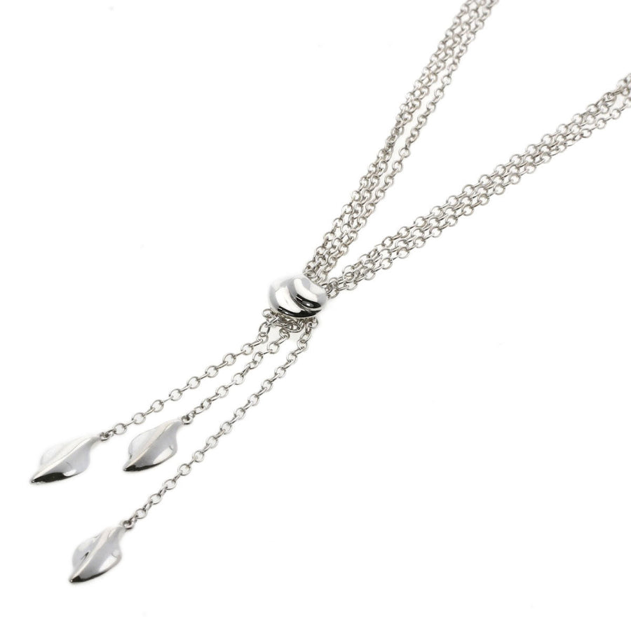 Tiffany & Co. Leaf Pendant Necklace Three Leaf Style