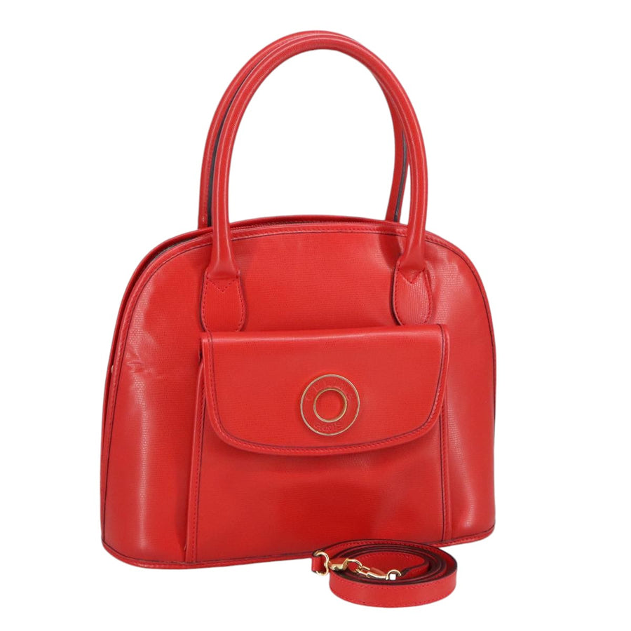Celine Vintage Red Leather Dome Handbag