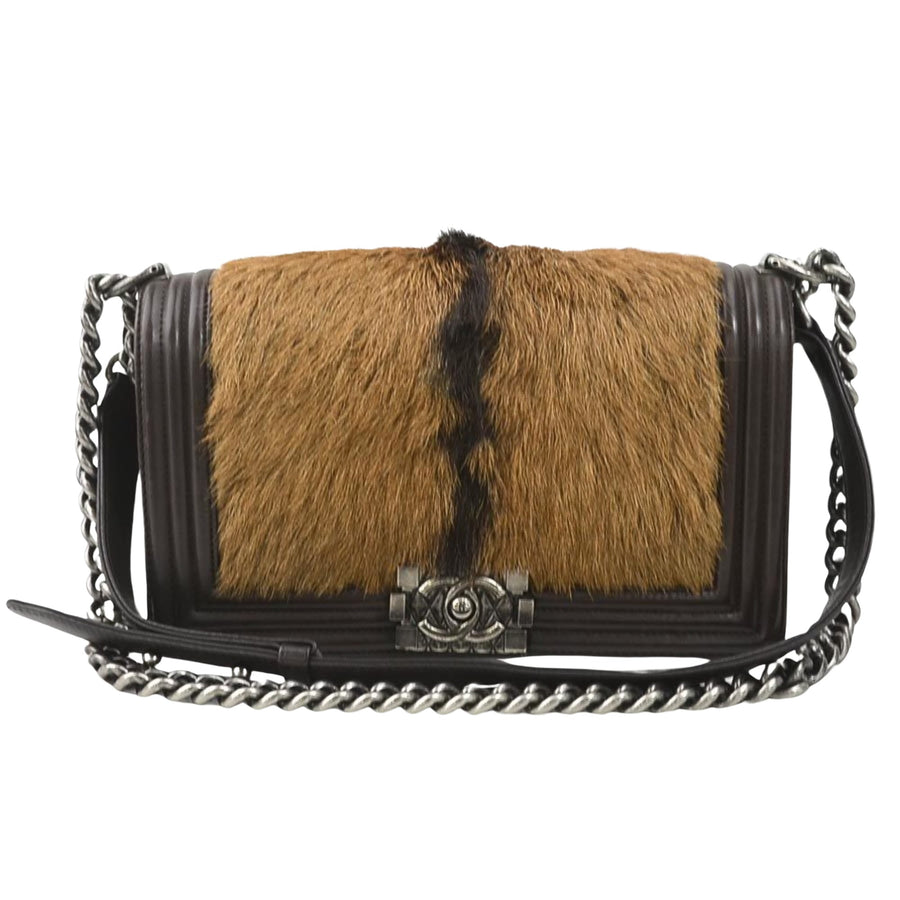 Chanel Boy Chanel Hair Calfskin Shoulder Bag