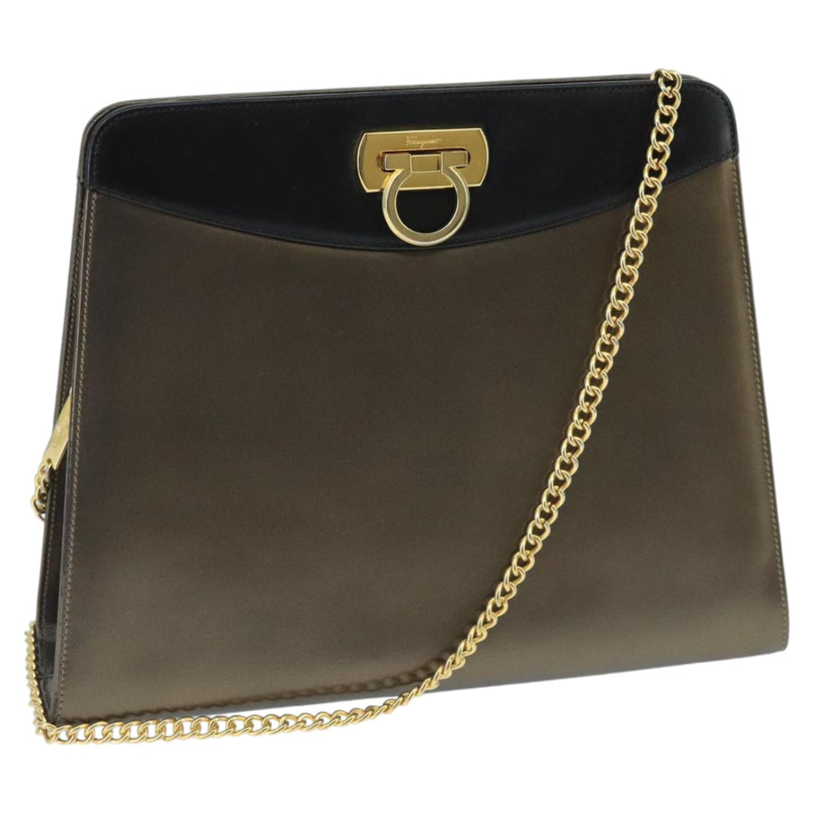 Salvatore Ferragamo Ferragamo 21G445 Olive Green Leather Shoulder Bag