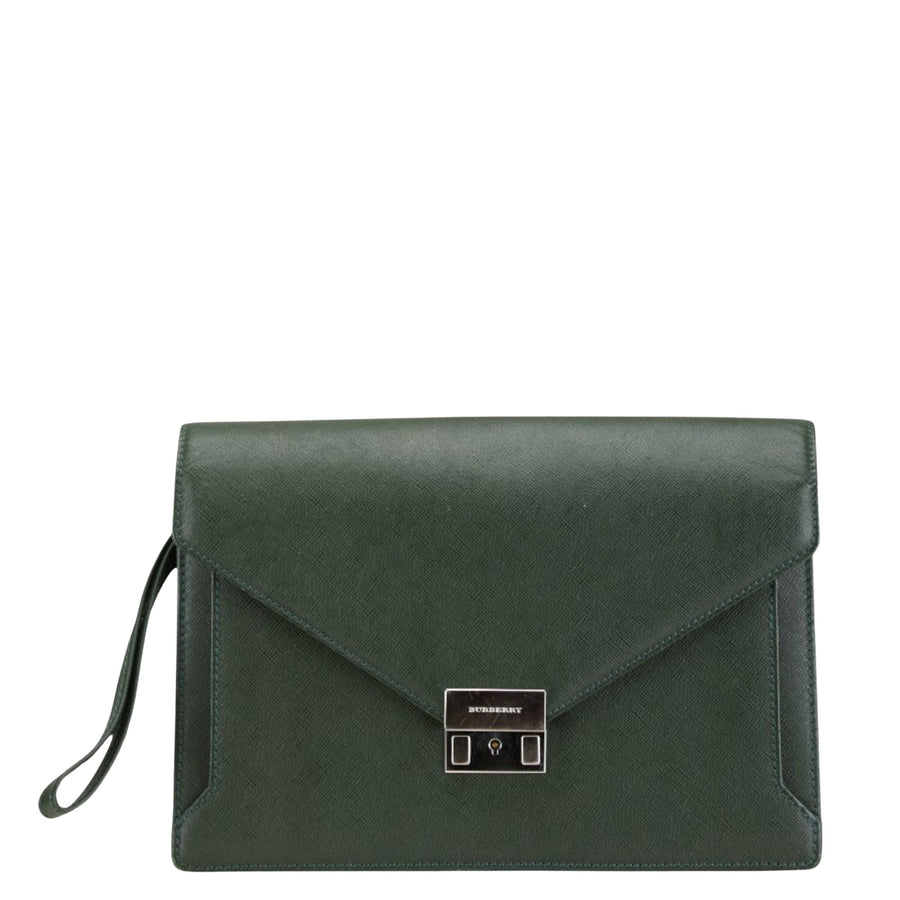 Burberry Envelope Clutch Style Name Dark Green