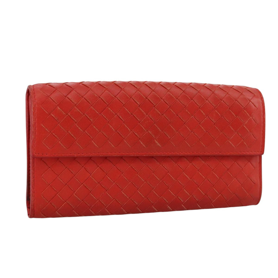 Bottega Veneta Red Leather Continental Wallet