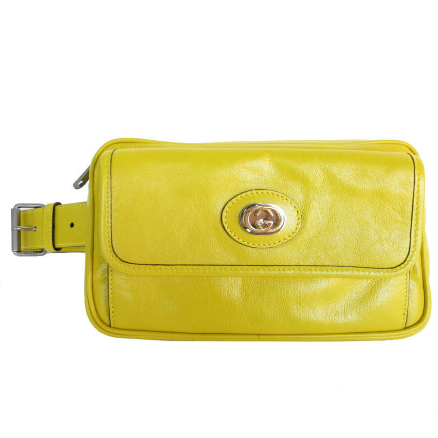 Gucci Yellow Leather Belt Bag