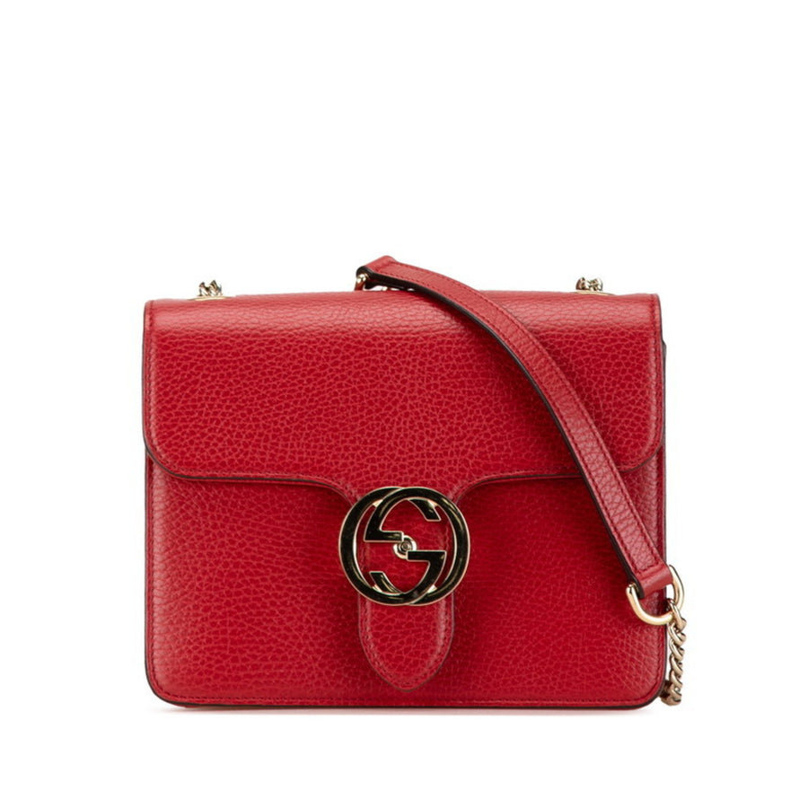 Gucci GG Marmont Red Leather Crossbody Bag