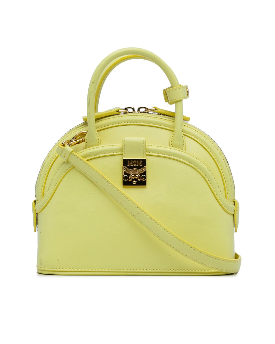 MCM Patricia Mini Satchel Pale Yellow