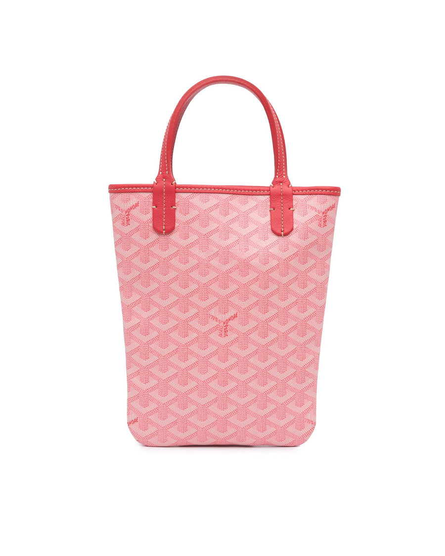 Goyard Coated Canvas Tote Bag with Leather Trim and Open Top