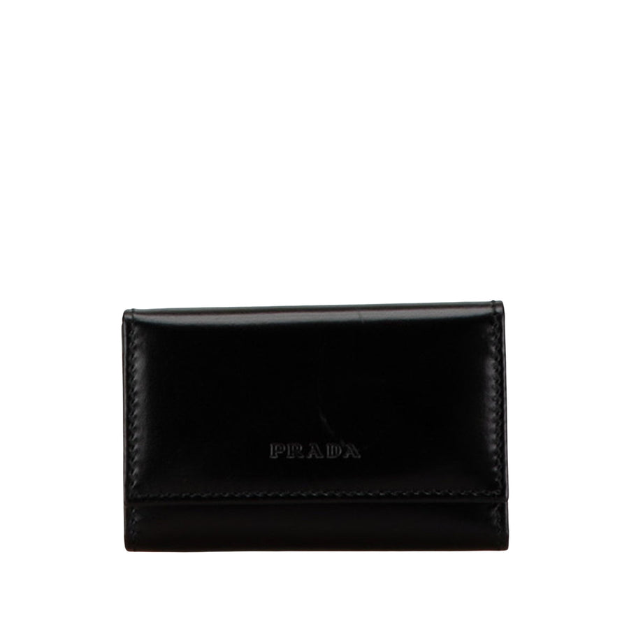 Prada affiano Leather Key Cae  Black