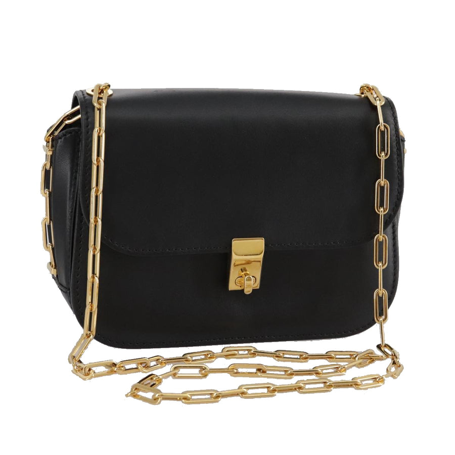 Valentino Roman Stud Shoulder Bag Black Leather