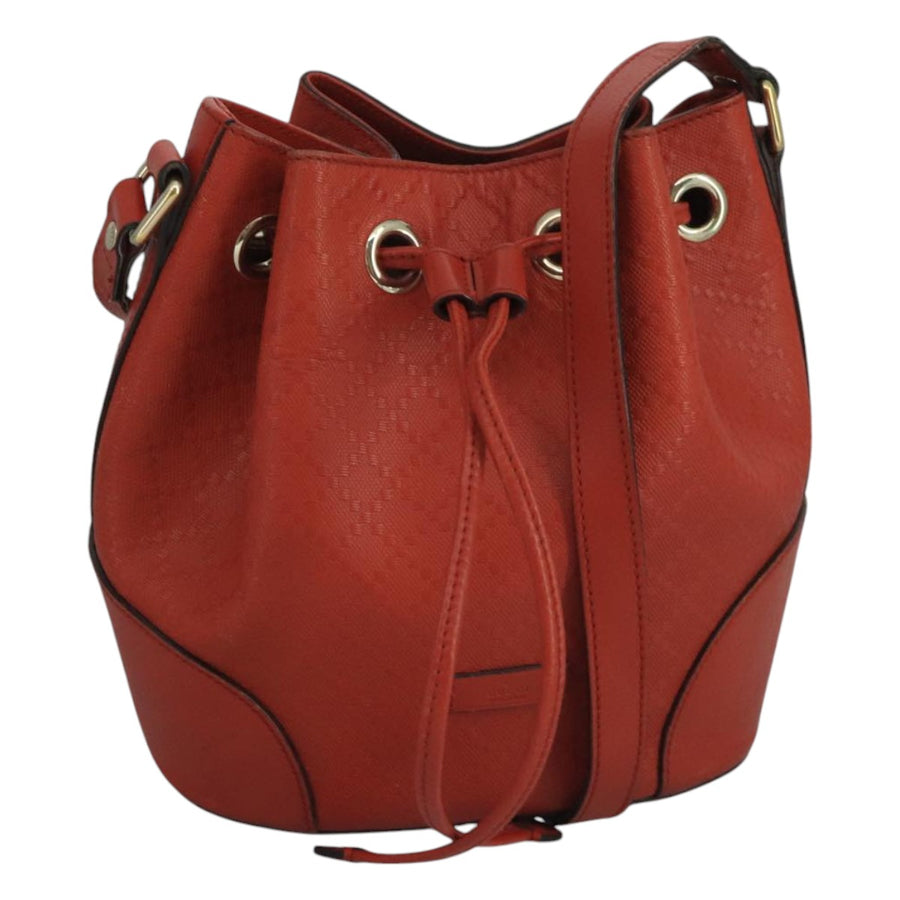 Gucci Diamante Leather Shoulder Bag with Adjustable Strap and Storage Smell
