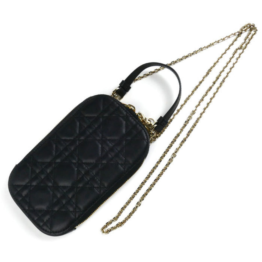 Dior Dior Caro Clutch Quilted Lambskin Leather