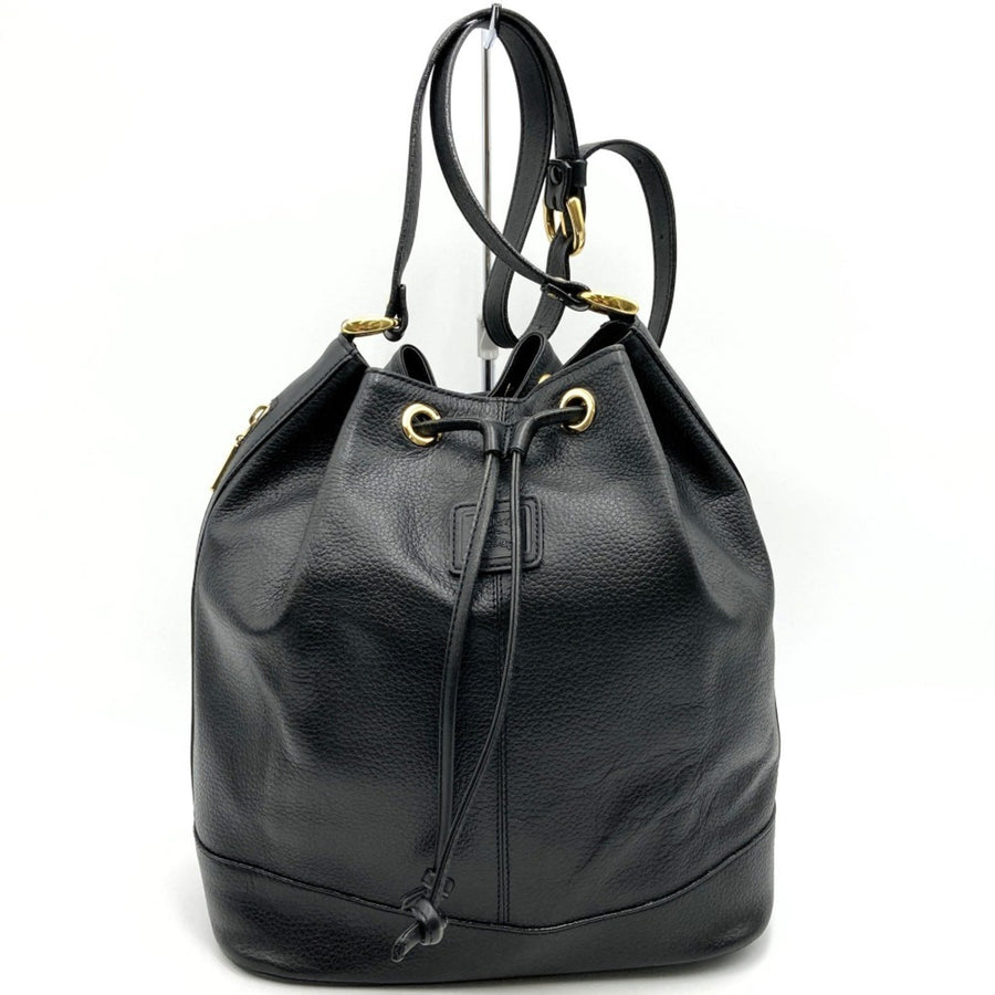 Burberry Leather Bucket Bag Drawstring Shoulder Bag