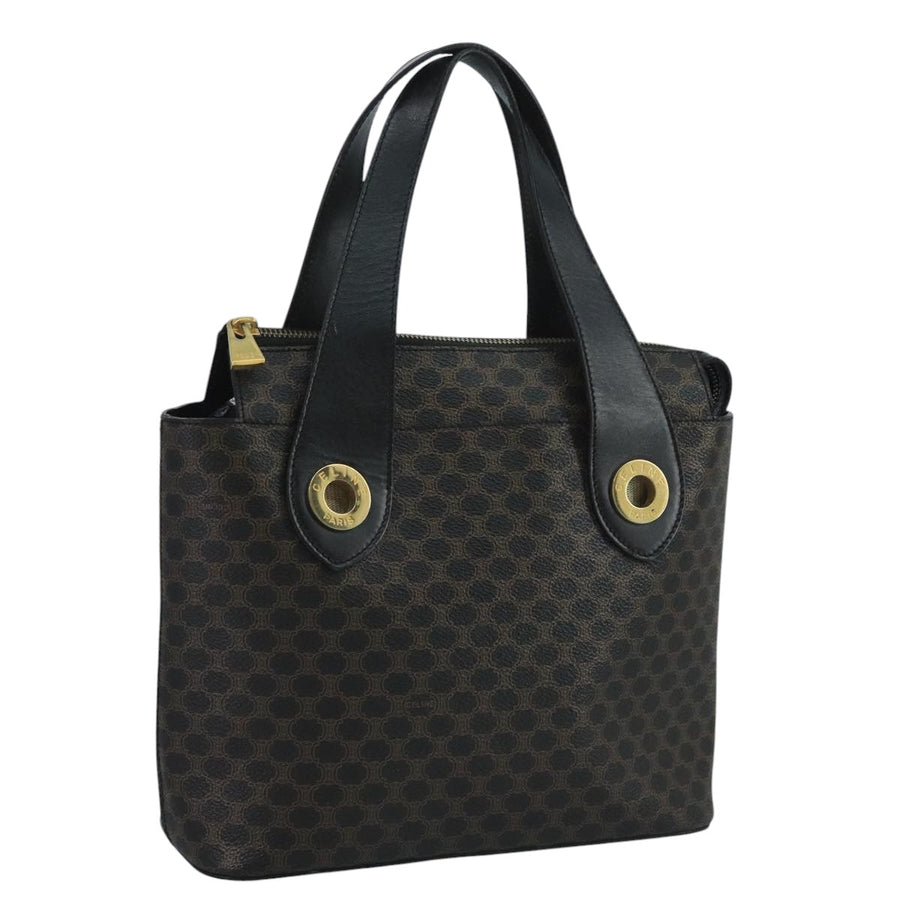 Celine Canvas Handbag with Handle Drop and Metal Fittings