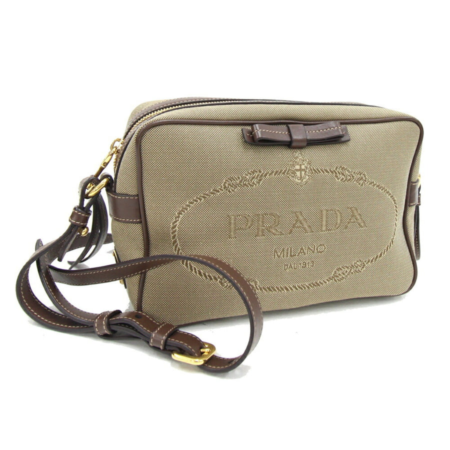 Prada Logo Jacquard Canvas Bag with Dust Bag