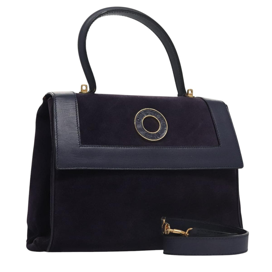 Celine Suede Shoulder Bag with Logo and Strap
