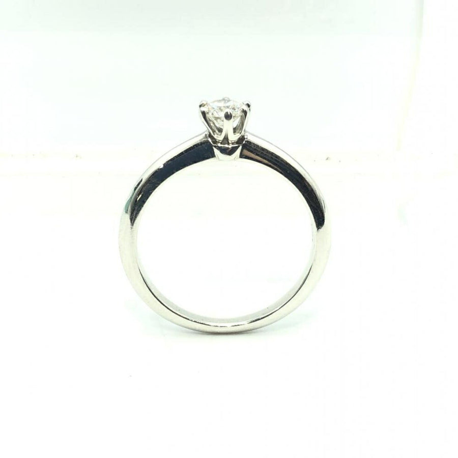 Tiffany & Co. Solitaire Platinum Diamond Ring with Box and Case