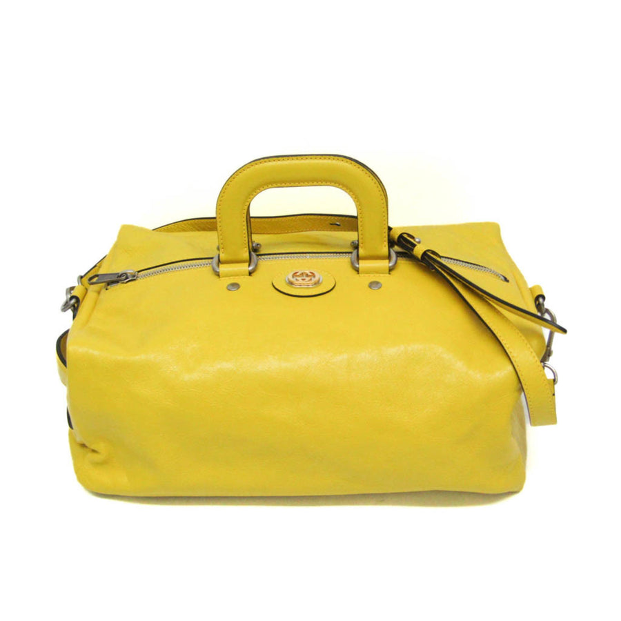 Gucci Leather Shoulder Bag with Interlocking Design