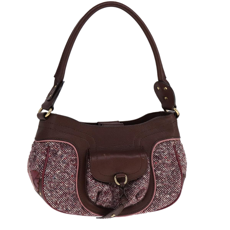 Celine Tweed Shoulder Bag with Adjustable Strap