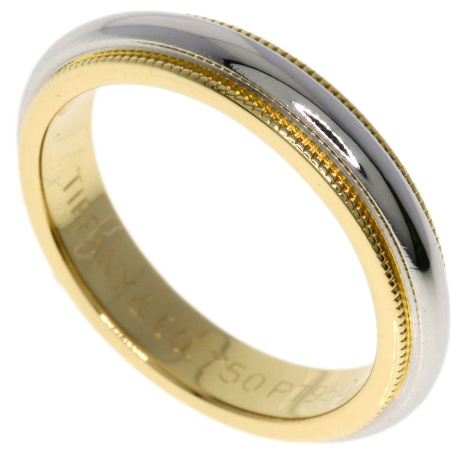 Tiffany & Co. Milgrain Yellow Gold Ring with Silver Accents