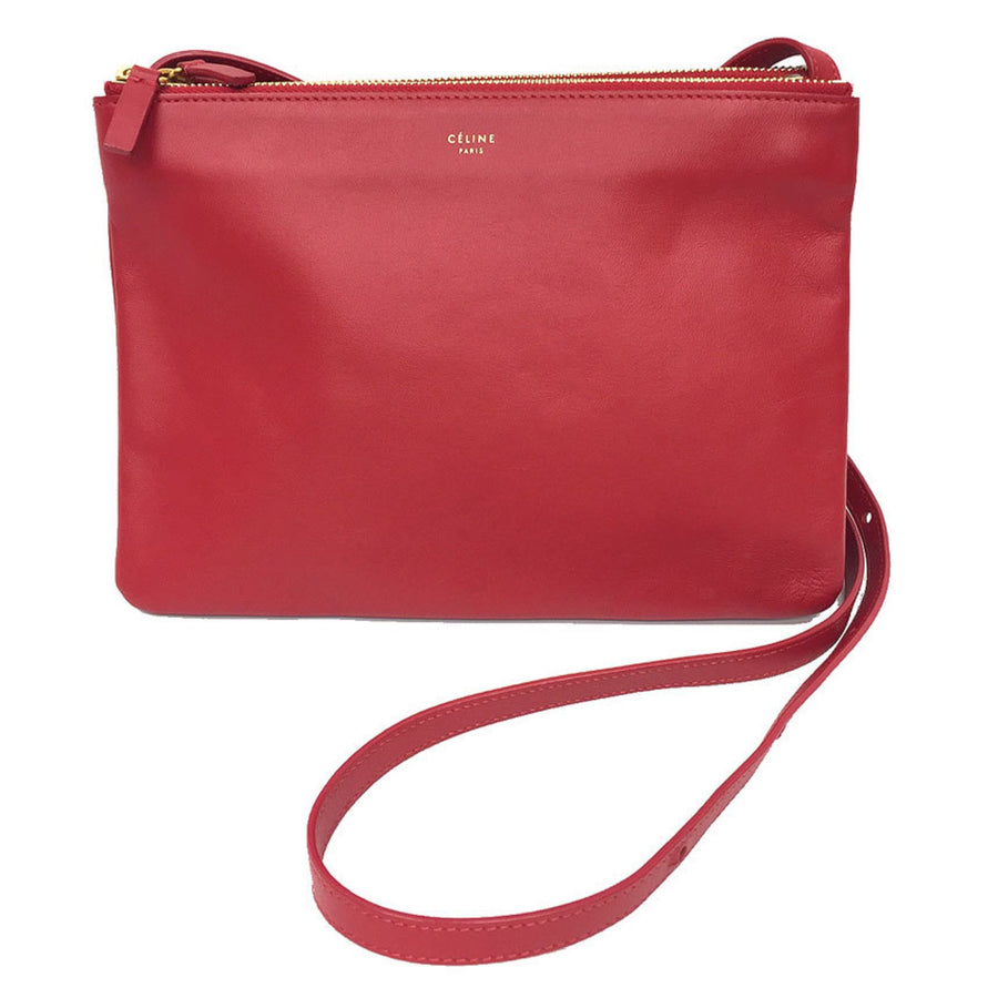 Celine Leather Trio Crossbody Bag with Minimal Scratches