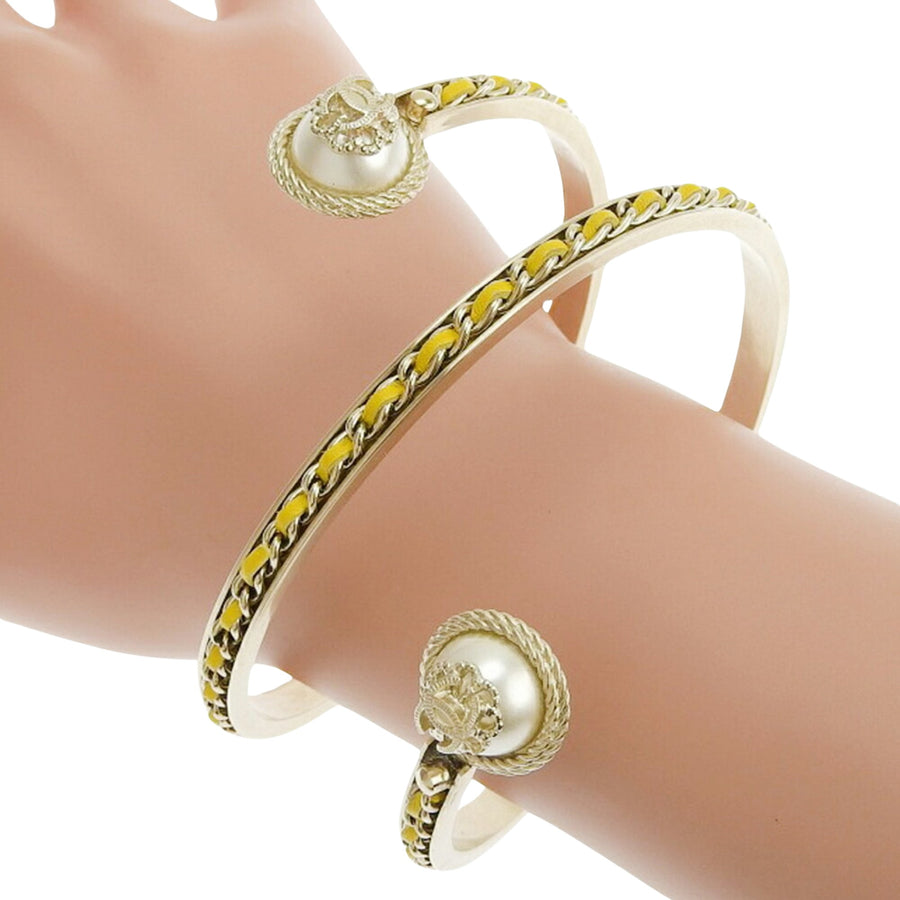 Chanel Double Pearl Bracelet Yellow