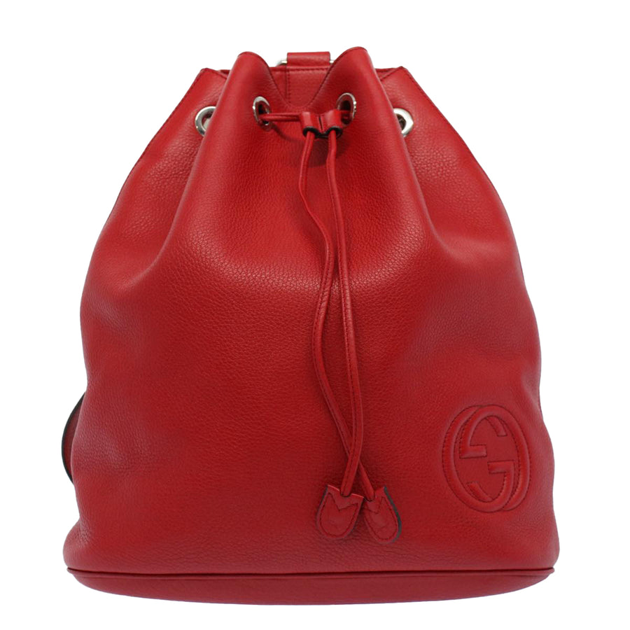 Gucci GG Marmont Bucket Bag Red Leather